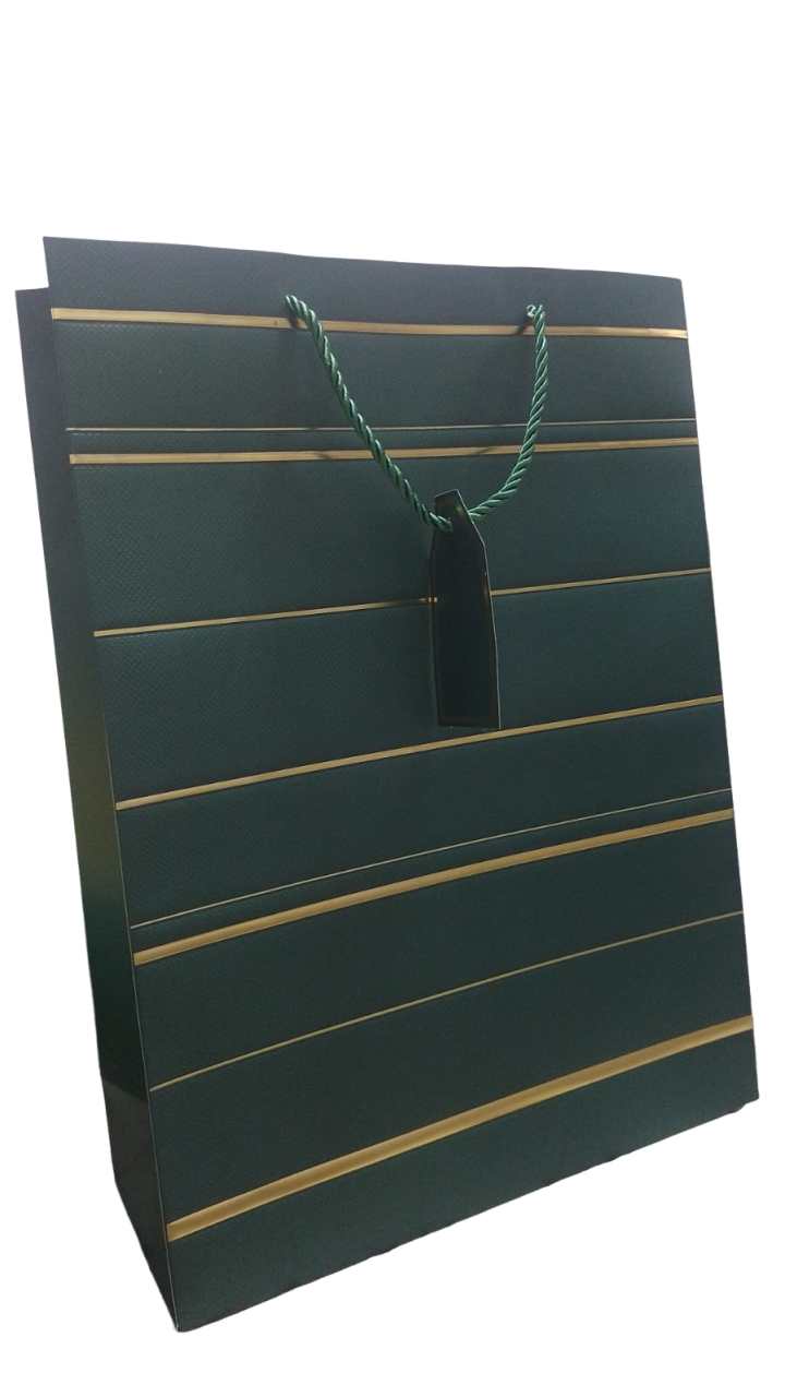 SACOLA PRESENTE LUXO LISTRADO 40X30X12CM